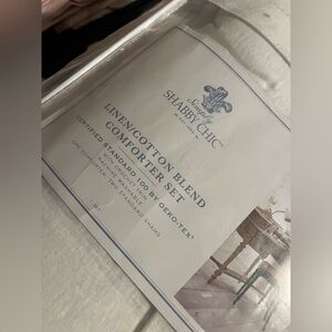 Simply Shabby Chic ~Linen Cotton Blend Comforter Set~Gorgeous Queen~ Cream White